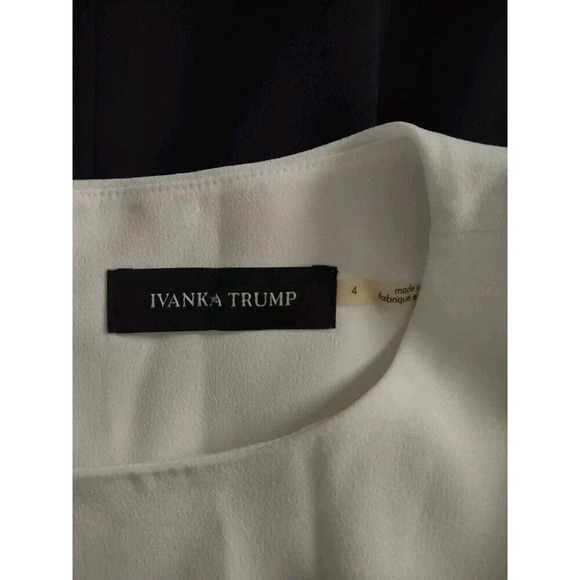 Ivanka Trump Sz 4 Chic Colorblock Black White Sleeveless Shift Dress Tie Tassels - Picture 5 of 6